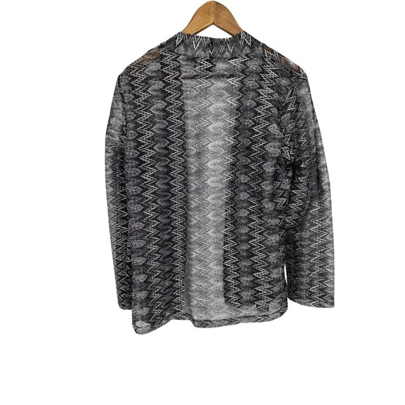 Additions By Chicos Sheer Open Front Cardigan Lightweight Long Sleeve Size L - Picture 5 of 7